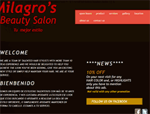 Tablet Screenshot of milagros-beautysalon.com